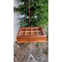 Ceviz Ağacı 12 Gözlü Kravat Kutusu